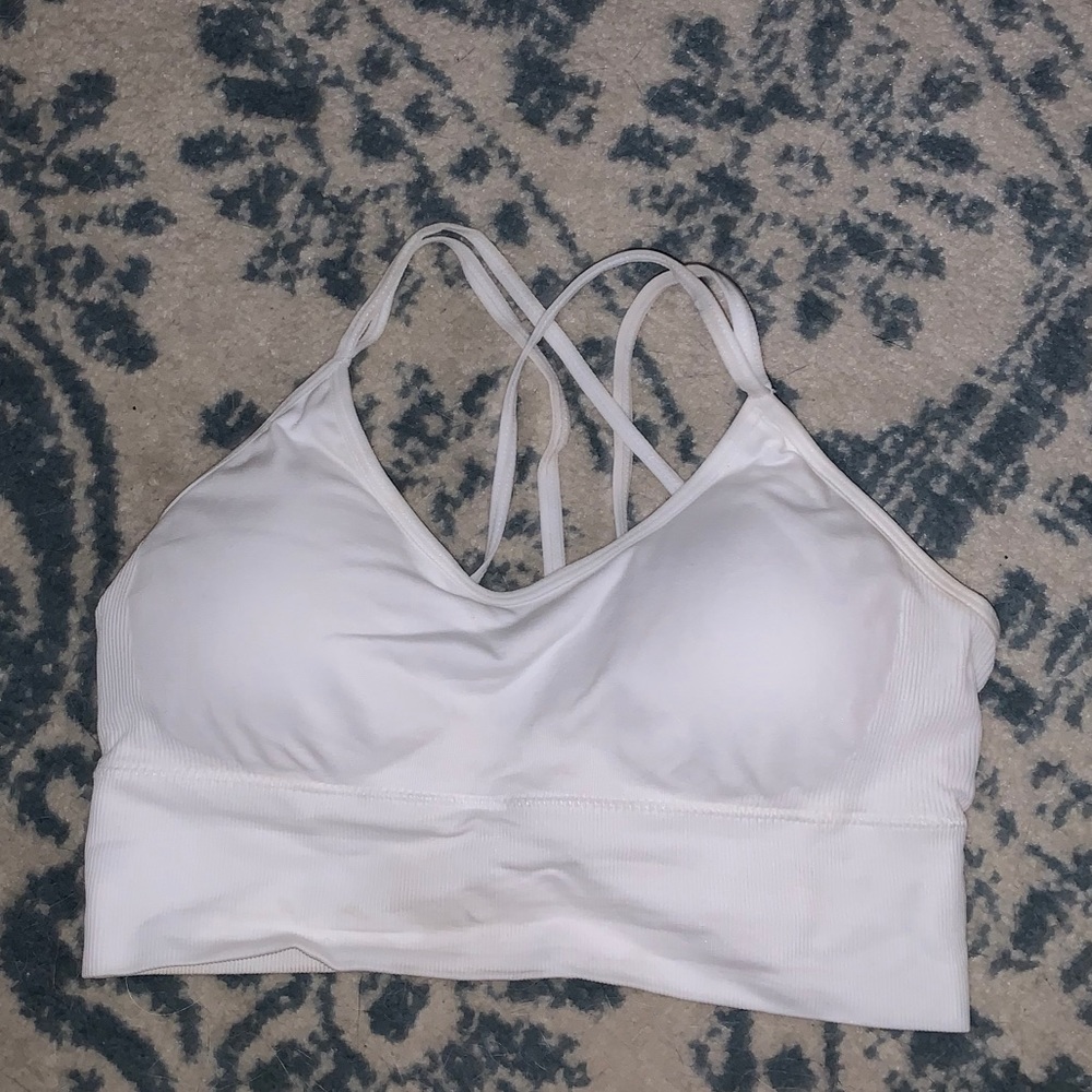 White Flourish Seamless Bra medium